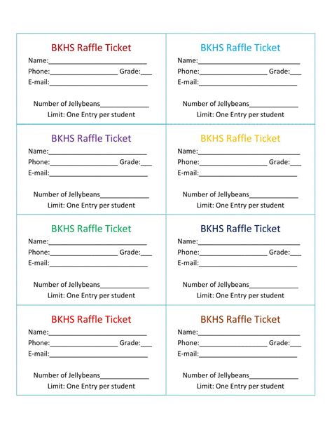 numbered raffle ticket template excel.
